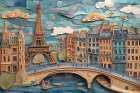 Fantasy Paris city landscape Art Print